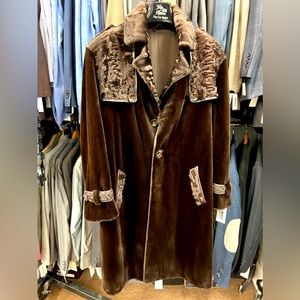 Brown sheared mink broadtail coat